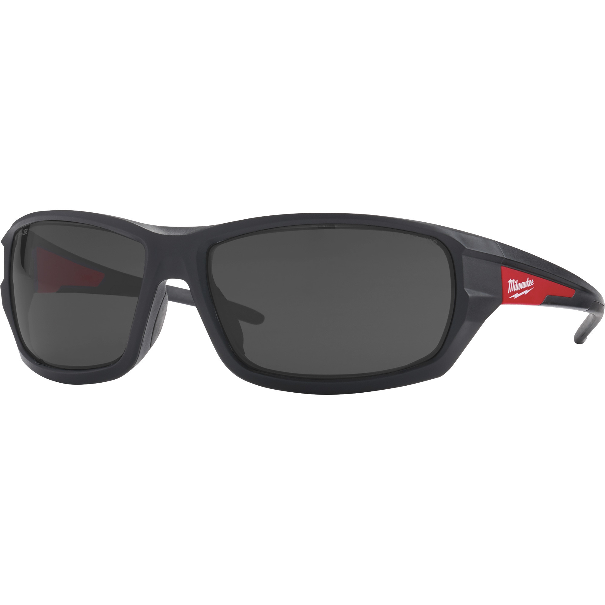 Milwaukee Indoor/Outdoor Safety Glasses with Military Grade Protection, Tinted Lenses, Black/Red Frames, Model 48-73-2025