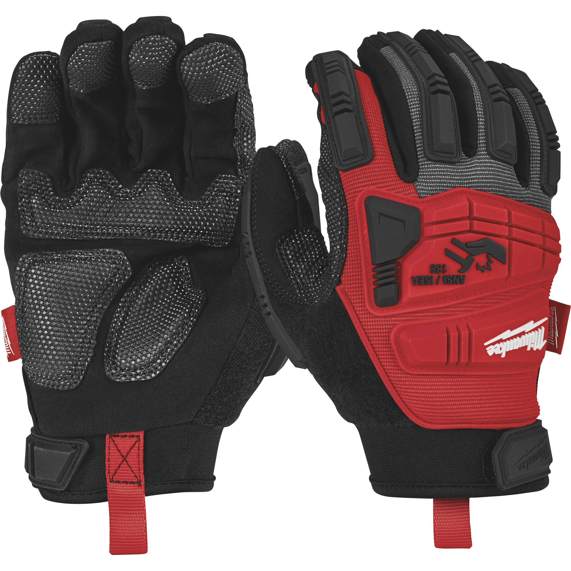 Milwaukee Men's Level 2 Impact Demolition Protective Safety Gloves, Red/Black, Large, Model 48-22-8752