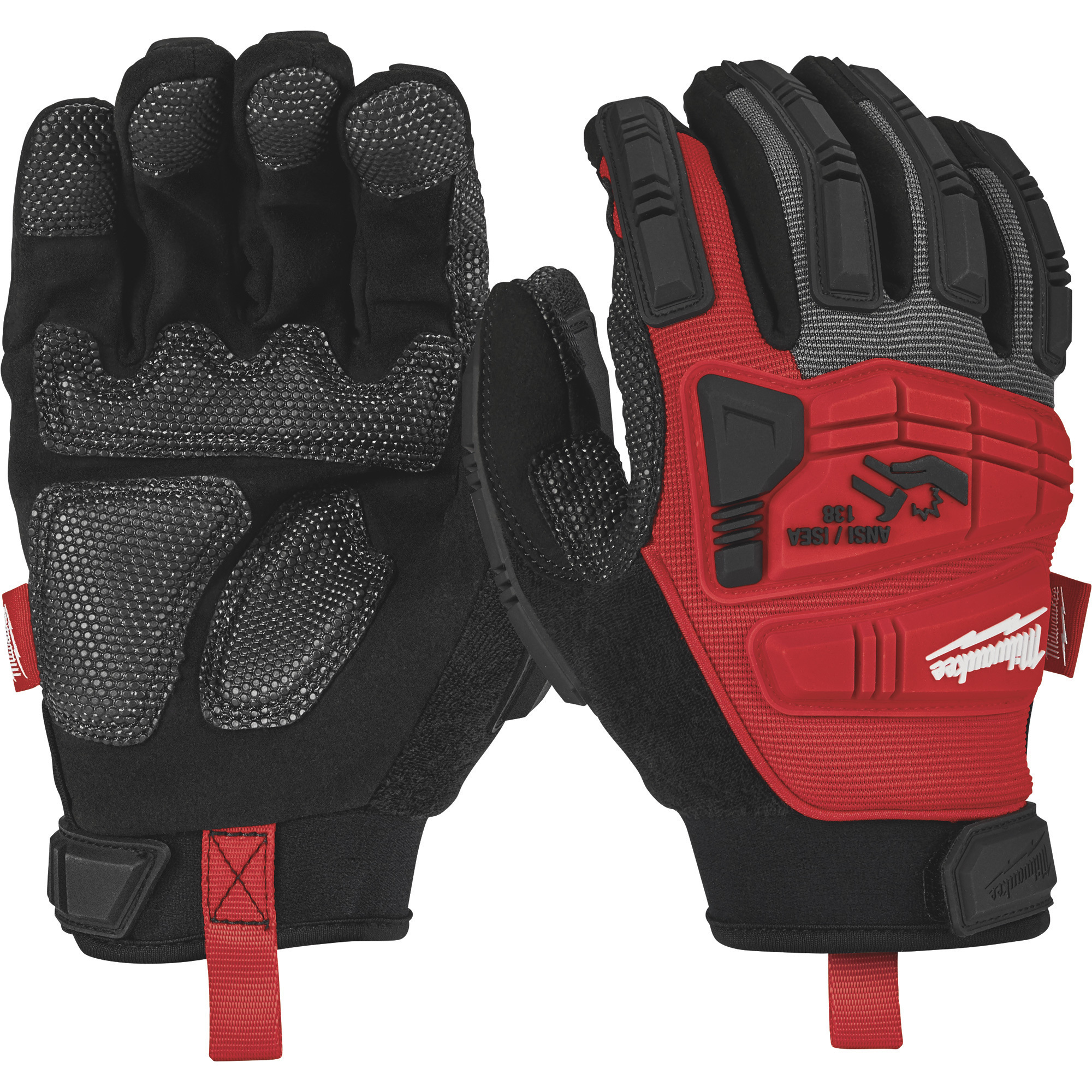 Milwaukee Men's Level 2 Impact Demolition Protective Safety Gloves, Red/Black, XL, Model 48-22-8753