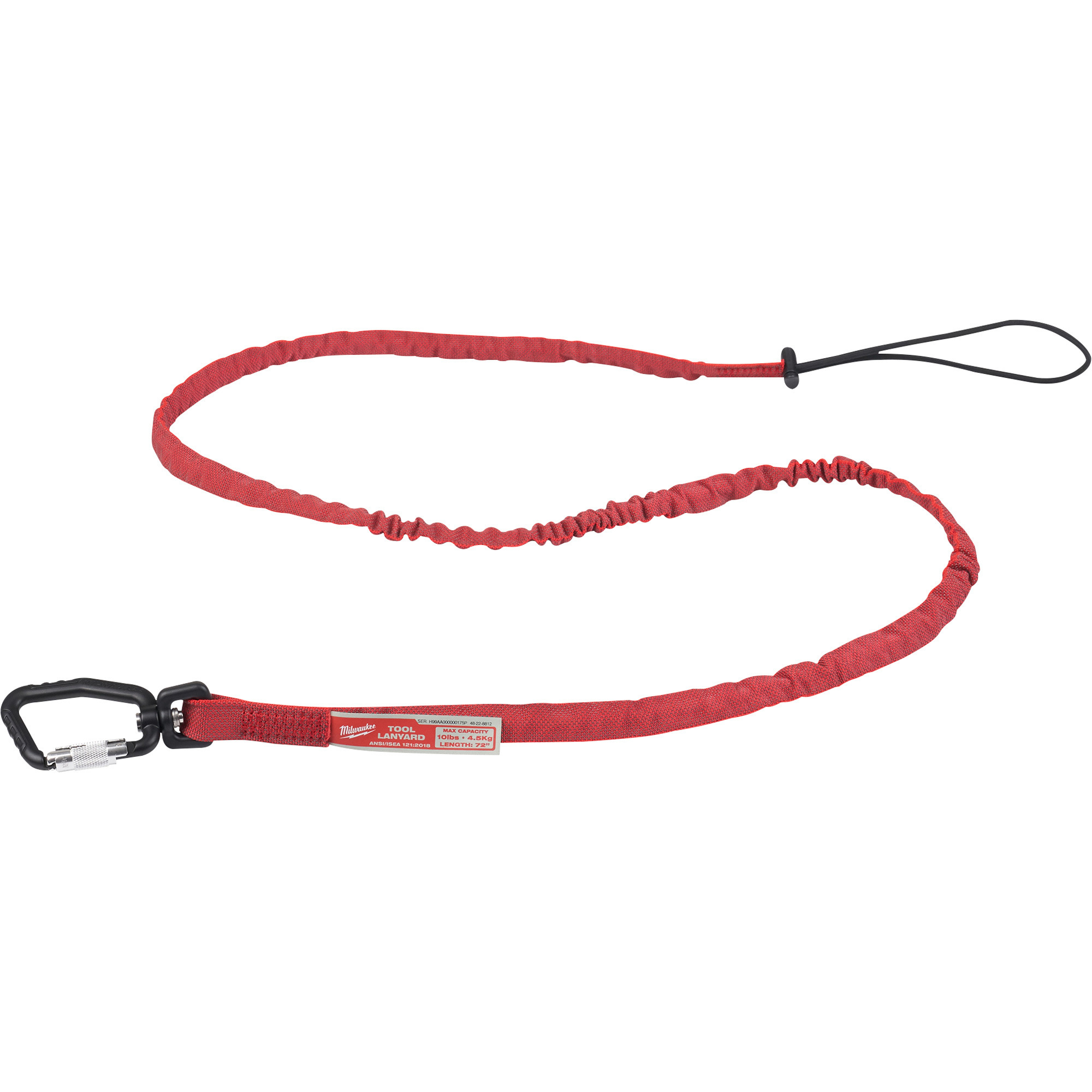 Milwaukee 72Inch Extended Reach Locking Tool Lanyard, 10-Lb. Working Load, Model 48-22-8812
