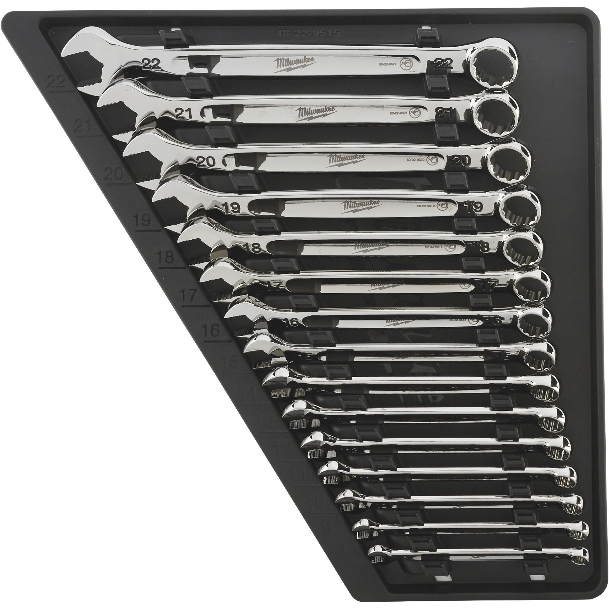 Milwaukee Combination Wrench Set, 15-Piece, Metric, Model 48-22-9515