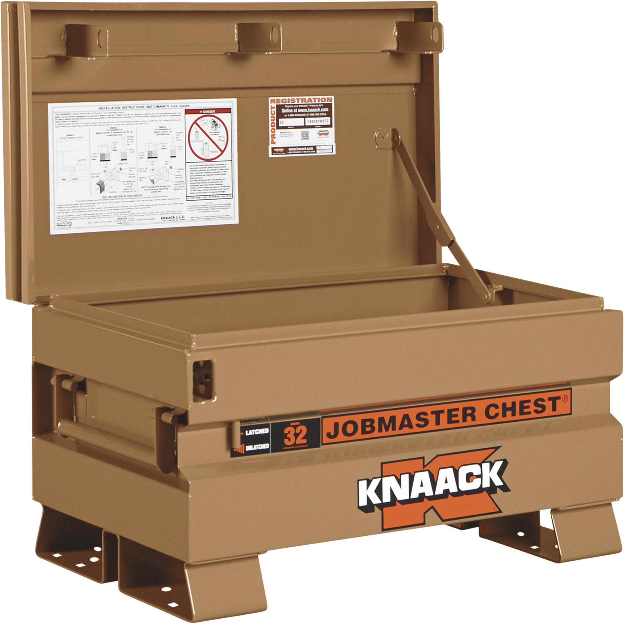 KNAACK Jobmaster Tool Box, Tan, 5 Cu. Ft. Capacity, 32Inch W x 19Inch D x 18.5Inch H, Model 32