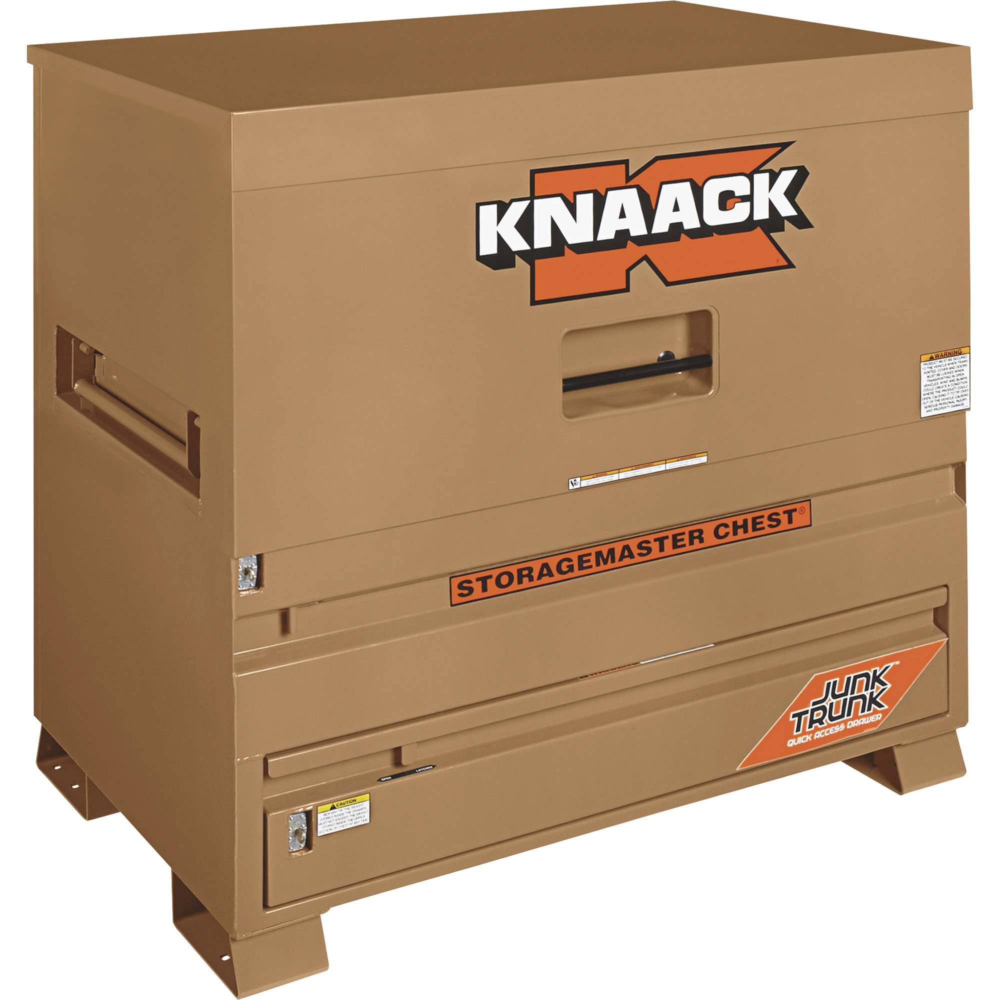 KNAACK Storagemaster Jobsite Piano Box with Junk Trunk, Tan, 36.2 Cu. Ft. Capacity, 49Inch W x 30Inch D x 48Inch H, Model 79-D