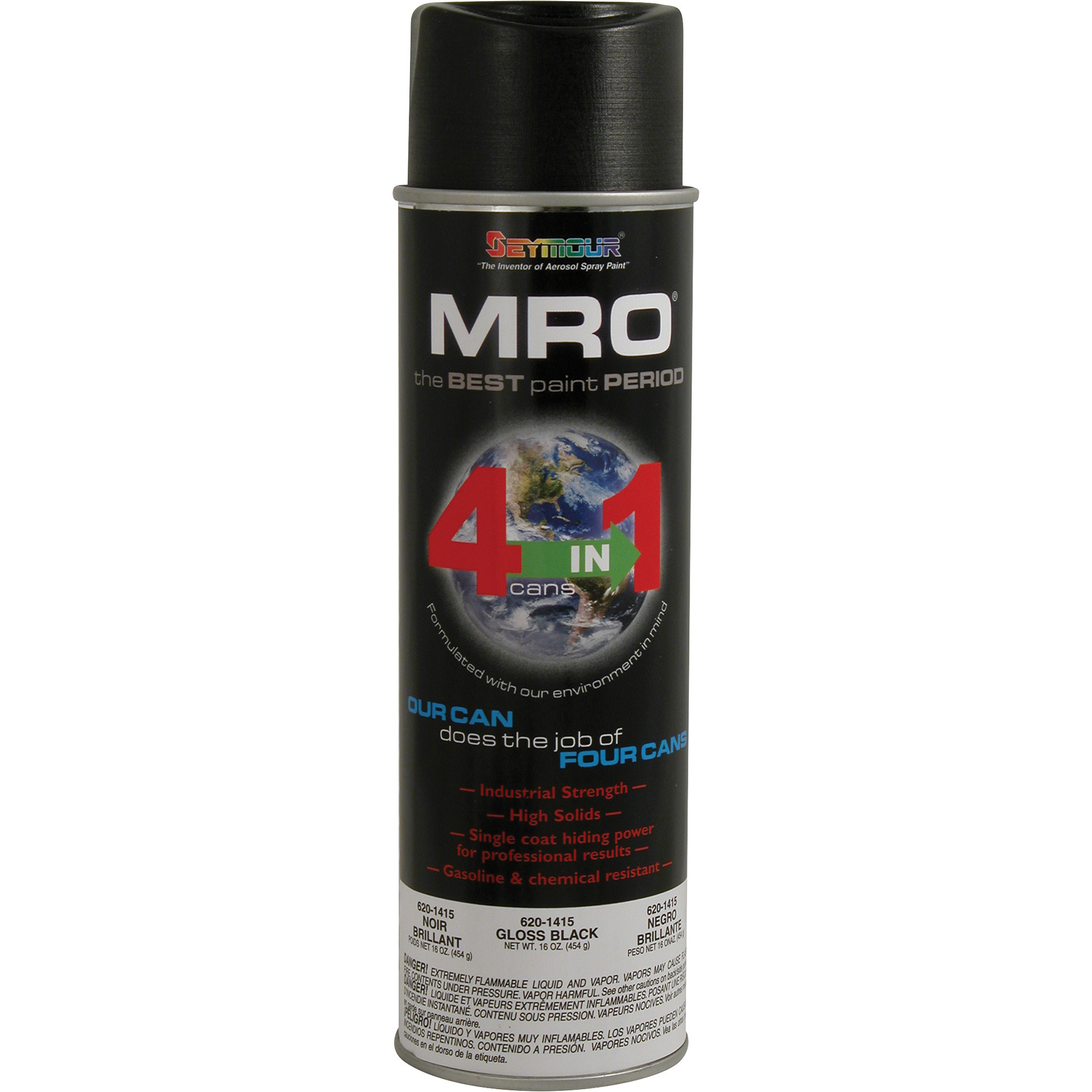 Seymour MRO Spray Paint, Gloss Black, 6ct. Case, 20-Oz. Cans, Model 620-1415 CS