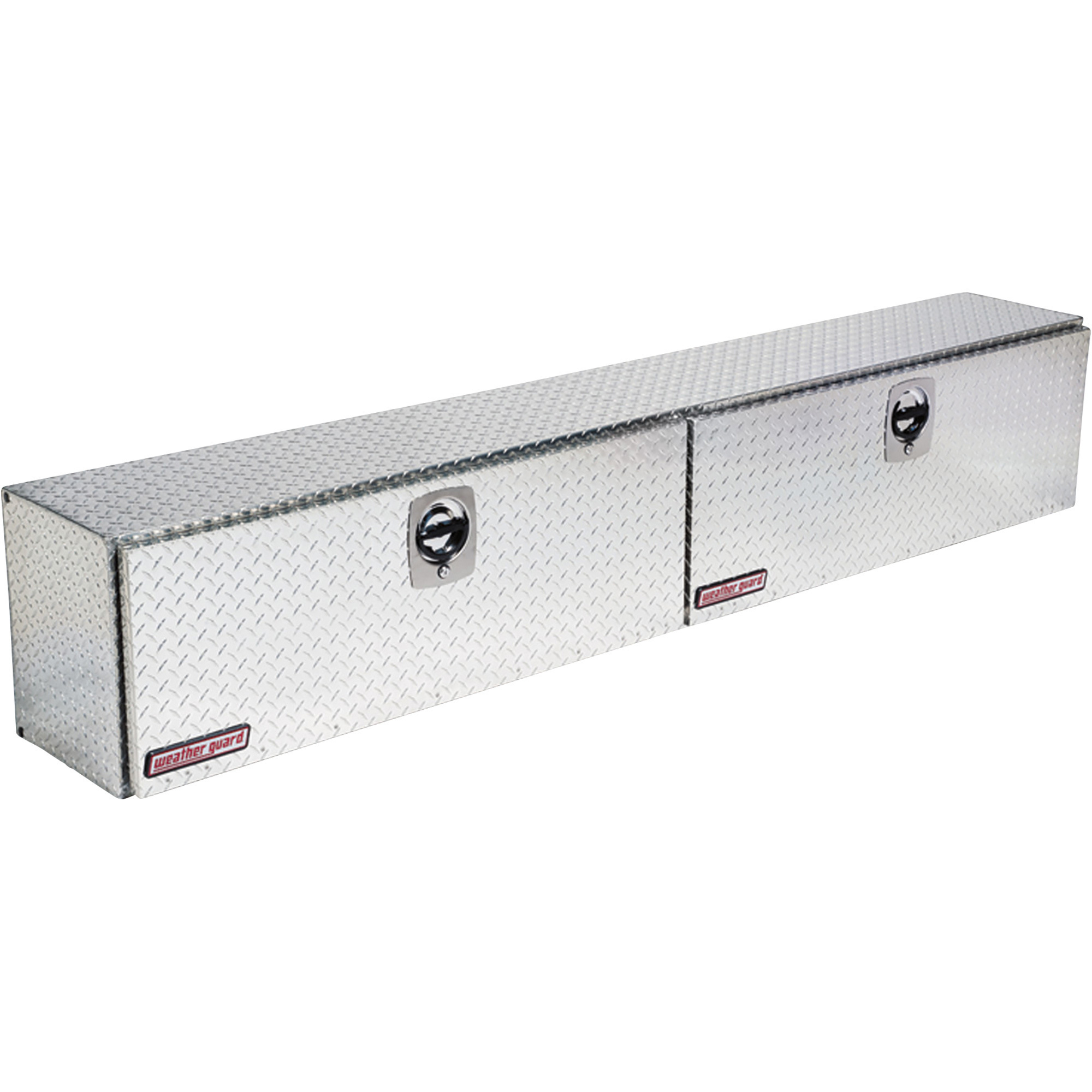 High-Side 2-Door Top-Mount Truck Tool Box — Aluminum, Diamond Plate, 3-Point Latching, 96.25Inch x 13.25Inch x 16Inch, Model - Weather Guard 396-0-02