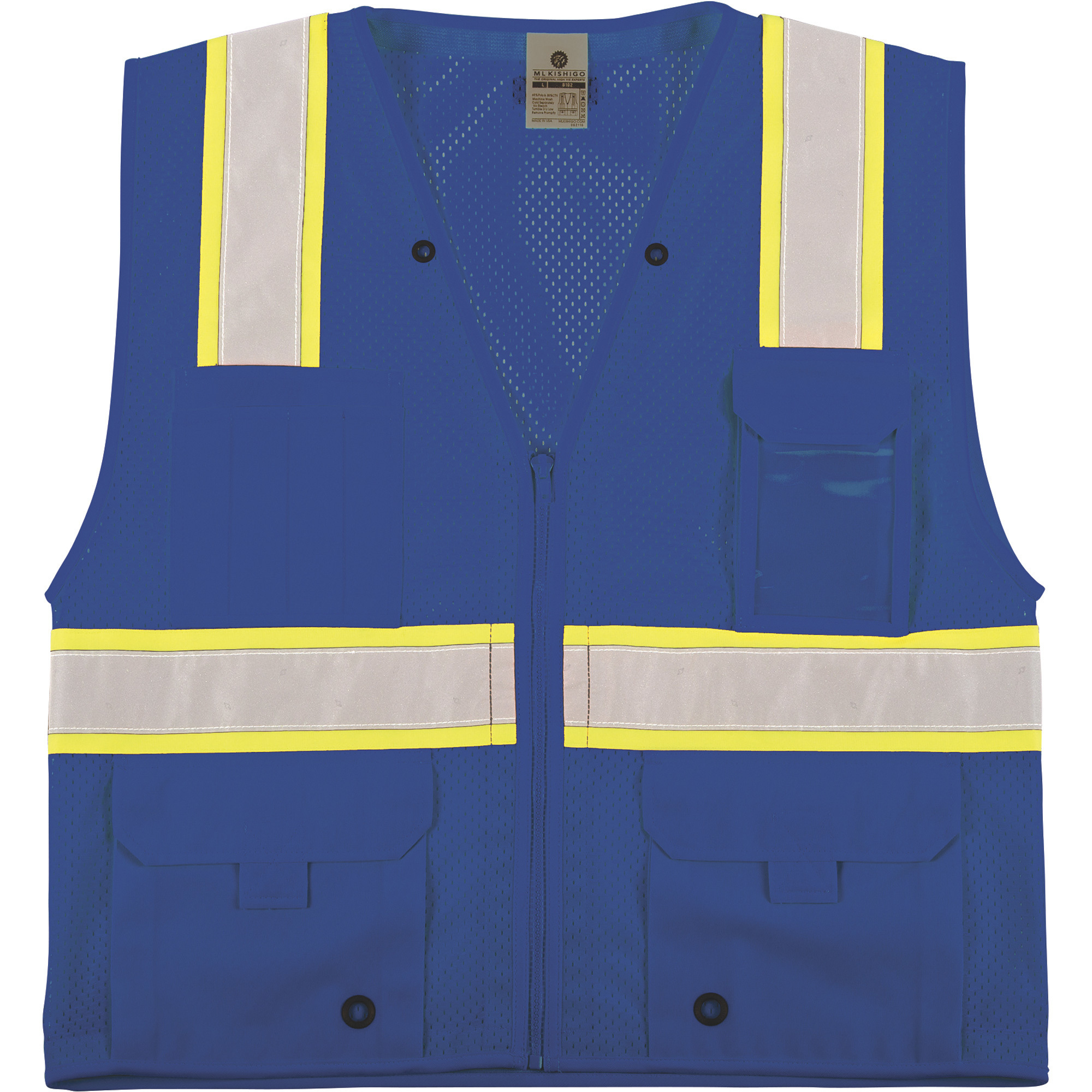 Kishigo Men's Enhanced Visibility Multi-Pocket Mesh Vest â Royal Blue, 2XL/3XL, Model B102-2X-3X