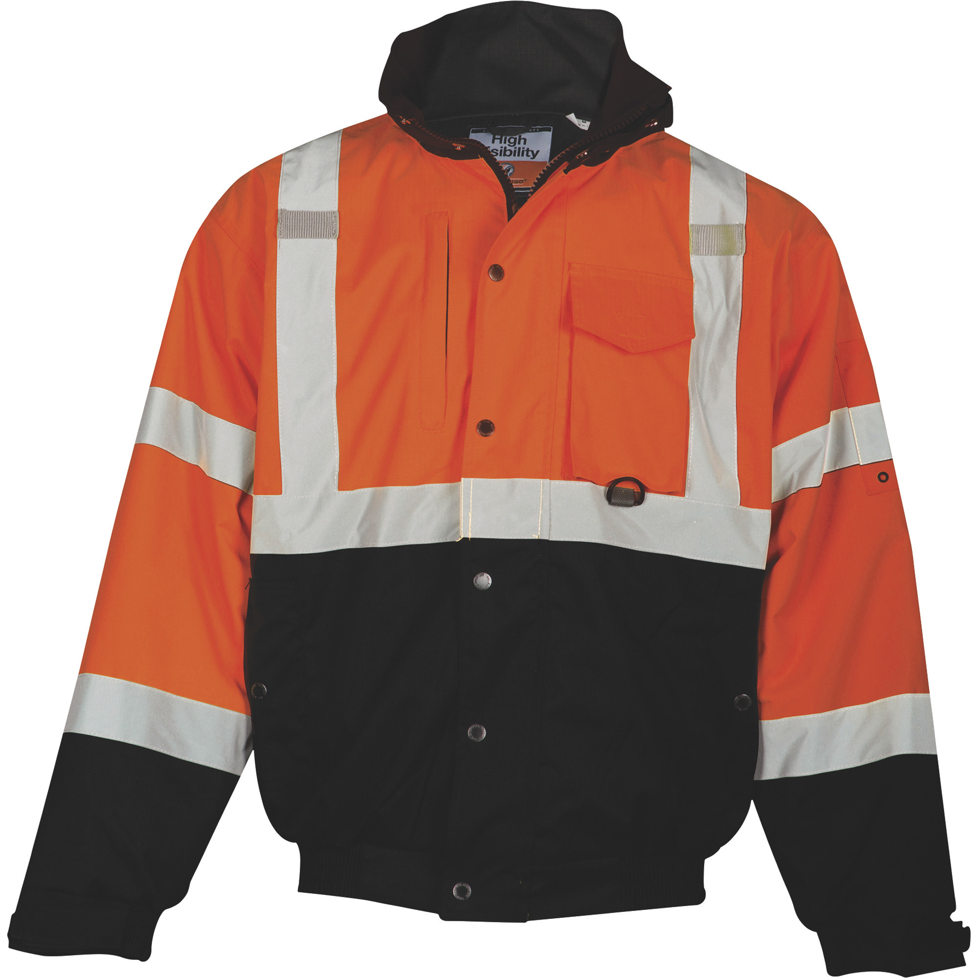 Kishigo Menâs Class 3 Ripstop Bomber Jacket â Orange/Black, 3XL, Model JS131-3X