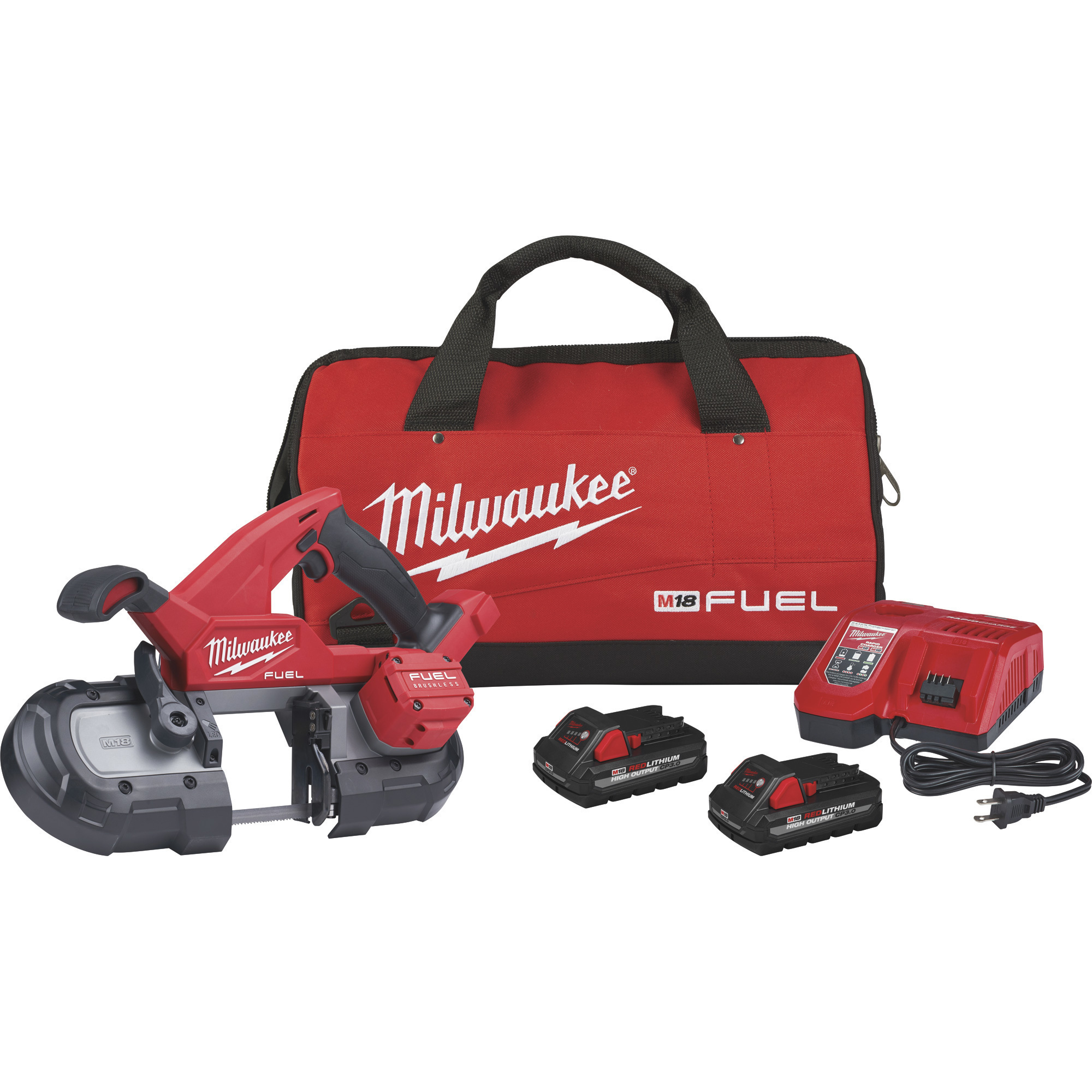 Milwaukee M18 FUEL Compact Cordless Band Saw Kit, Two Batteries, Model 2829-22