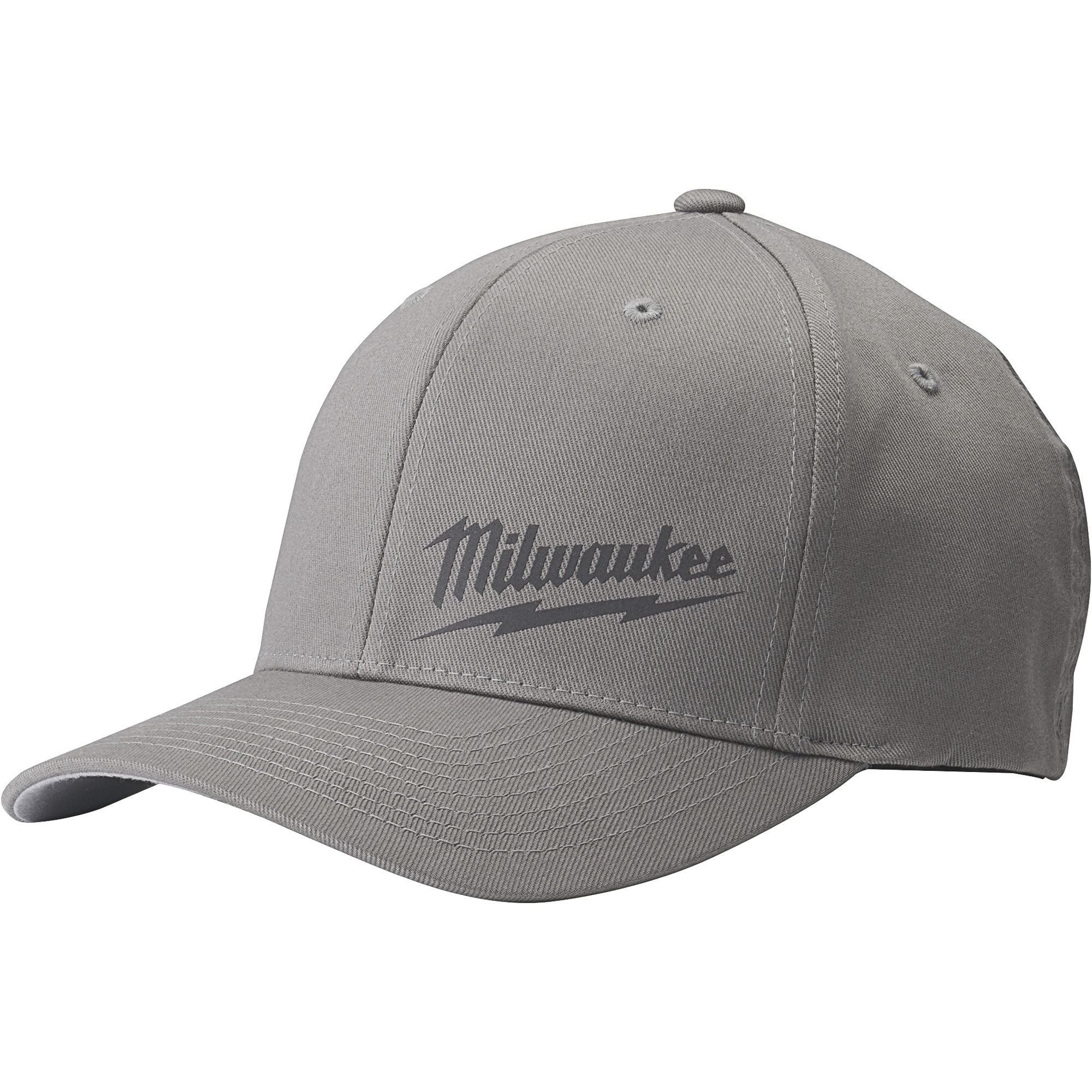 Milwaukee Men's FLEXFIT Fitted Hat, Gray, L/XL, Model 504G-LXL