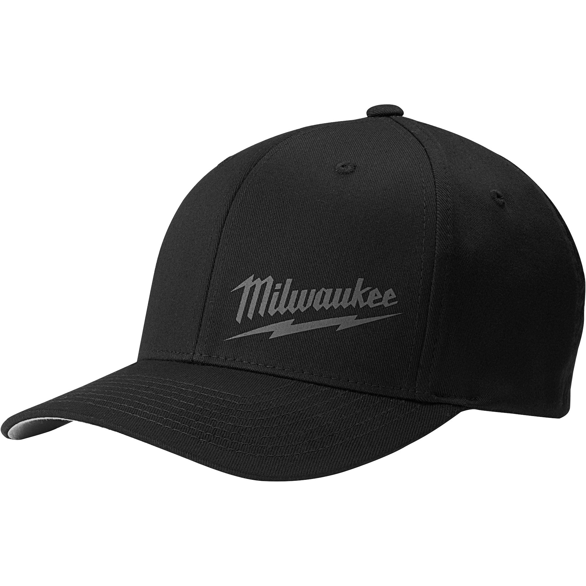 Milwaukee Men's FLEXFIT Fitted Hat, Black, S/M, Model 504-SM