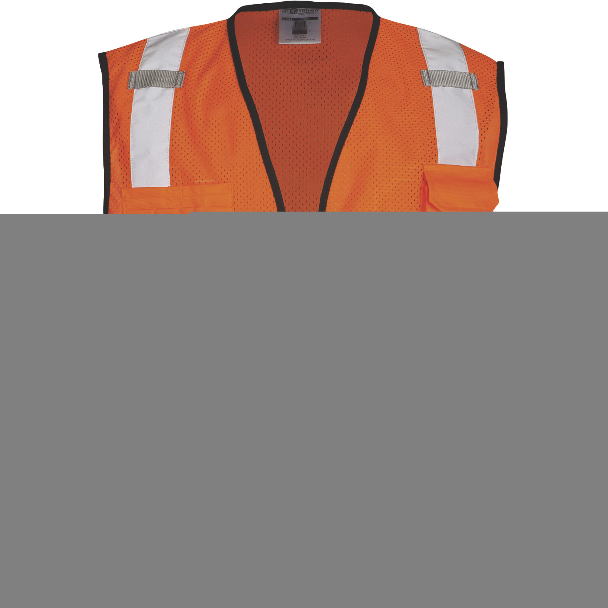 Kishigo Menâs Class 2 High Visibility Black Bottom Mesh Vest âOrange/Black, 4XL/5XL