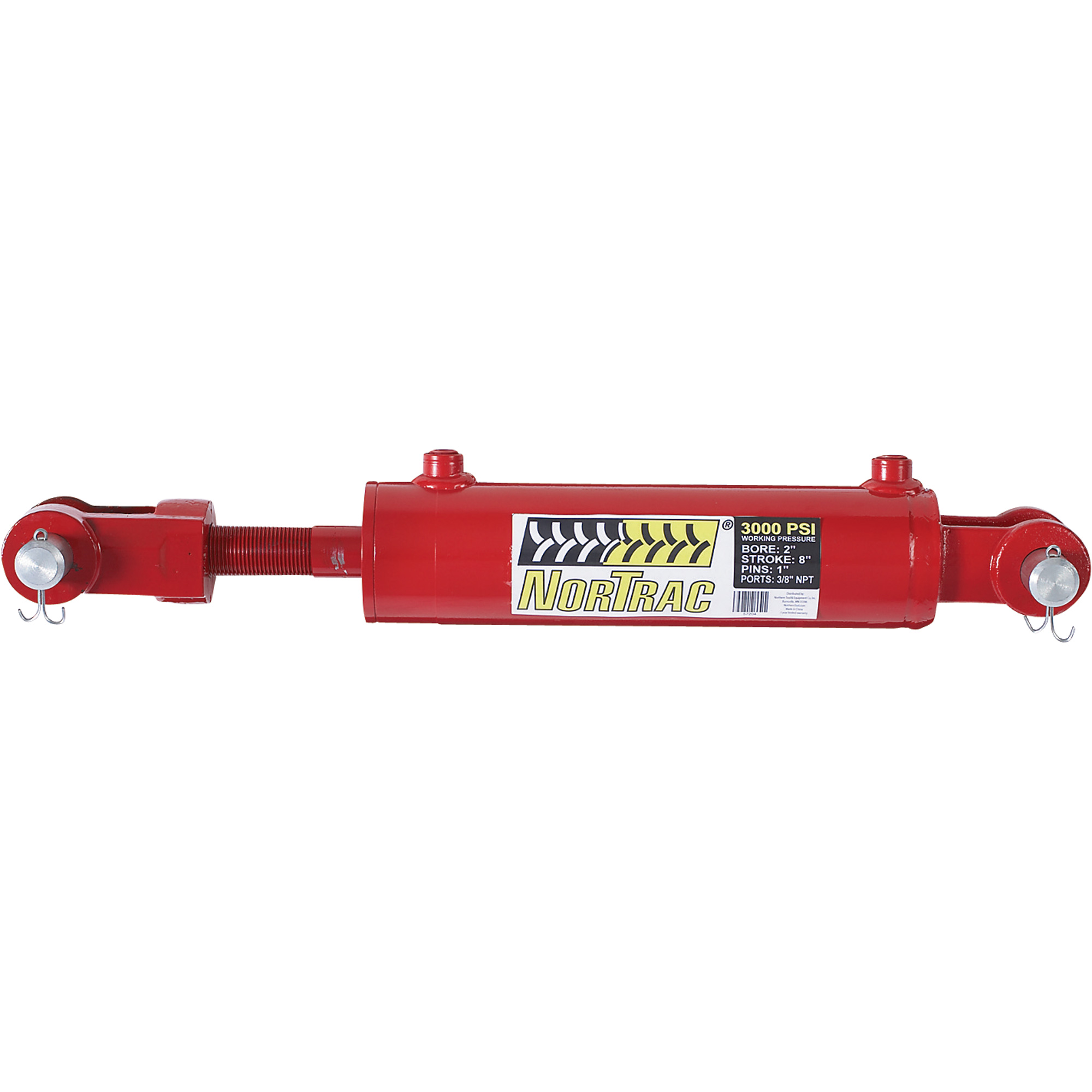 NorTrac Heavy-Duty Welded Hydraulic Cylinder â 3,000 PSI, 2Inch Bore, 8Inch Stroke