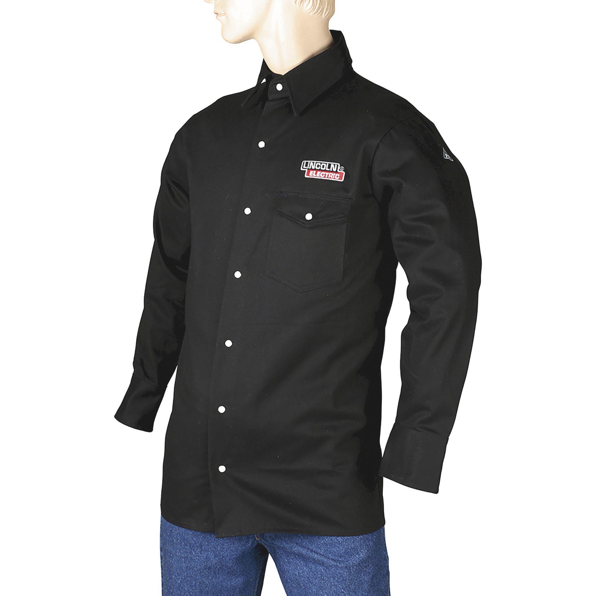 Flame-Retardant Welding Shirt — Large, Black, Model - Lincoln Electric KH809L