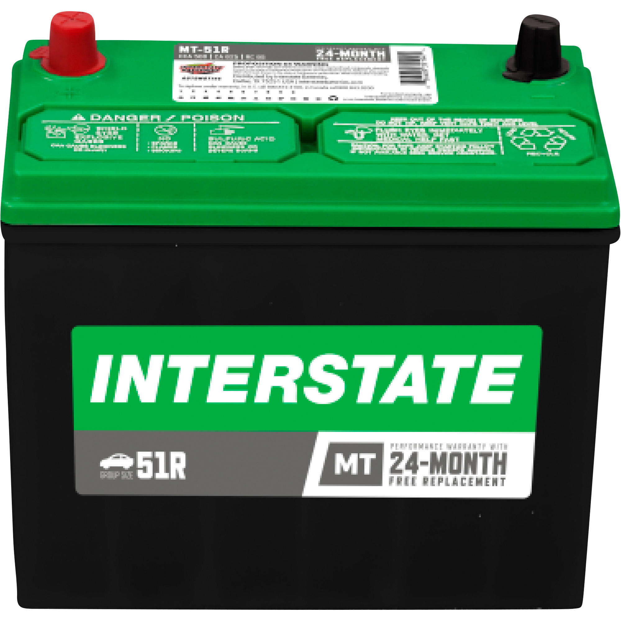 Interstate Batteries Automotive Battery, Group Size 51R, 12 Volt, Sealed Lead Acid, Model MT-51R