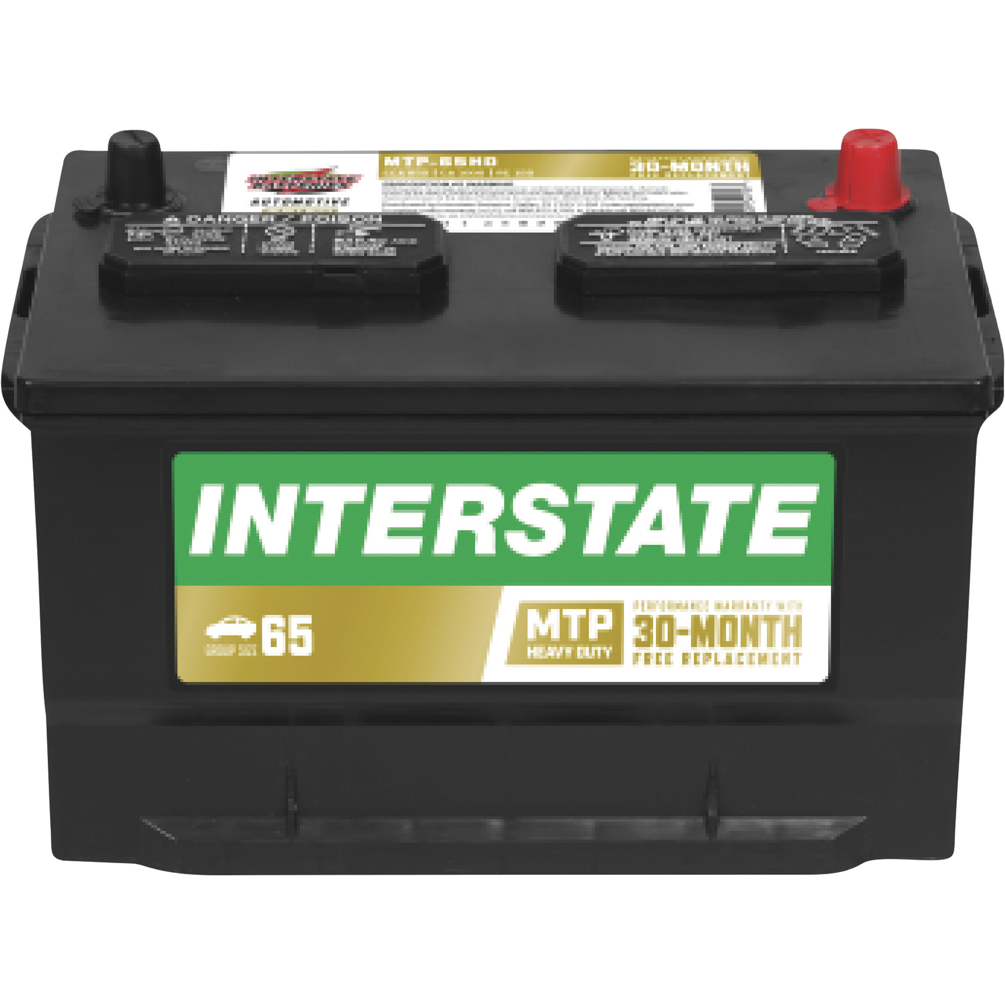 Interstate Batteries Automotive Battery, Group Size 65, 12 Volt, Sealed Lead Acid, Model MTP-65HD